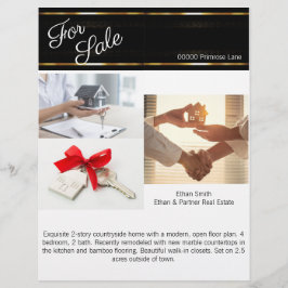 Black & Gold Real Estate Marketing Introductie Flyer