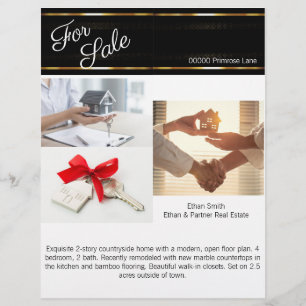 Black & Gold Real Estate Marketing Introductie Flyer