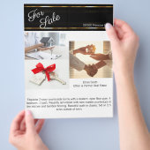Black & Gold Real Estate Marketing Introductie Flyer (Hand)