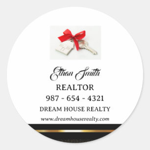 Black & Gold Real Estate Marketing Introductie Ronde Sticker
