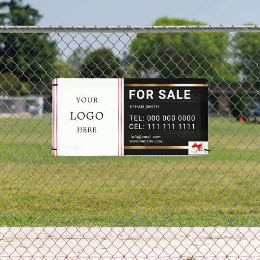 Black & Gold Real Estate Marketing Introductie Spandoek (Insitu)