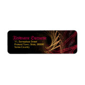 Black Gold Red Fractal Art Return Label (Voorkant)