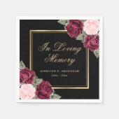 Black Gold Red Pink Floral Memorial Funeral Servet (Voorkant)