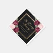 Black Gold Red Pink Floral Memorial Funeral Servet (Hoek)