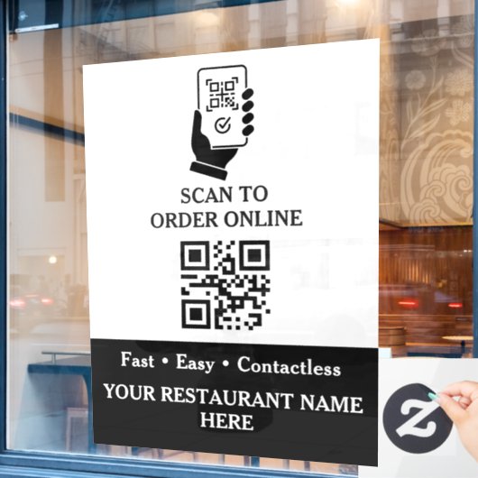 Black & Gold Restaurant Welkom Raamsticker (Cafe Raam)