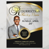 Black & Gold Resurrection Sunday Service Flyer (Voorkant)