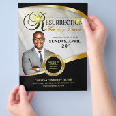 Black & Gold Resurrection Sunday Service Flyer (Hand)
