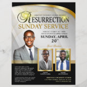 Black & Gold Resurrection Sunday Service Flyer (Voorkant)