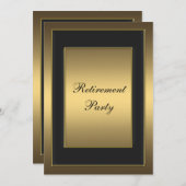 Black Gold Retirement Party Kaart (Voorkant / Achterkant)