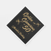 Black Gold Retro Golden Glamorous 50th Birthday Servet (Hoek)
