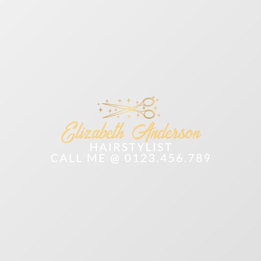 Black & Gold Retro Typography Hairstylist Car Raamsticker (Vel)