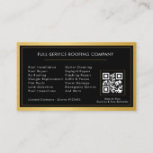 Black Gold Roofing Construction Services QR Code Visitekaartje (Achterkant)