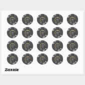 Black Gold Roos Antiek Bouquet Wedding Ronde Sticker (Vel)