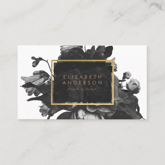Black Gold Rose Bouquet Afsprakenkaartje (Voorkant)