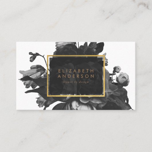 Black Gold Rose Bouquet Klantenkaartje (Voorkant)