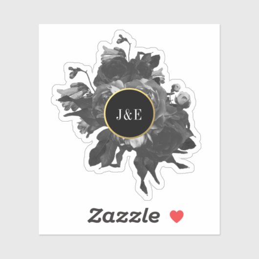 Black Gold Rose Bouquet Sticker (Vel)