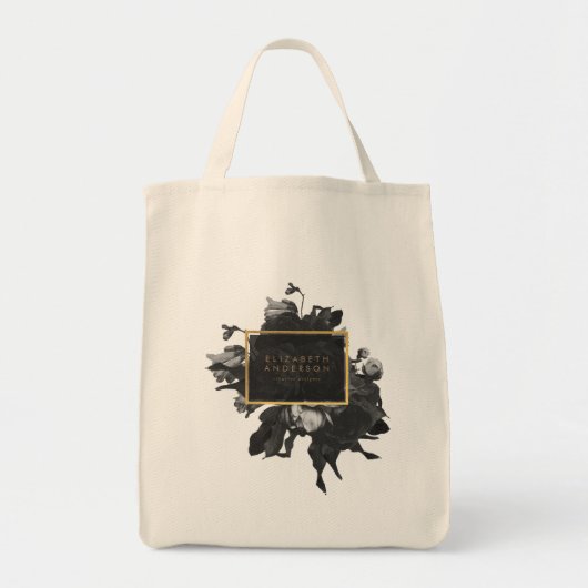 Black Gold Rose Bouquet Tote Bag (Voorkant)