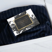 Black Gold Rose Bouquet Visitekaartje