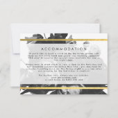 Black Gold Rose Bouquet Wedding Detail Card RSVP Kaartje (Voorkant)