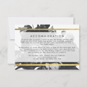 Black Gold Rose Bouquet Wedding Detail Card RSVP Kaartje