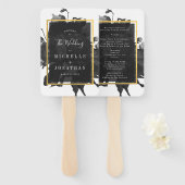 Black Gold Rose Bouquet Wedding Handwaaier (Voorkant en achterkant)