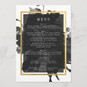 Black Gold Rose Bouquet Wedding Menu (Voorkant)
