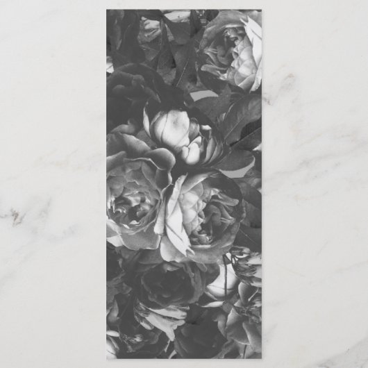 Black Gold Rose Bouquet Wedding Menu (Achterkant)