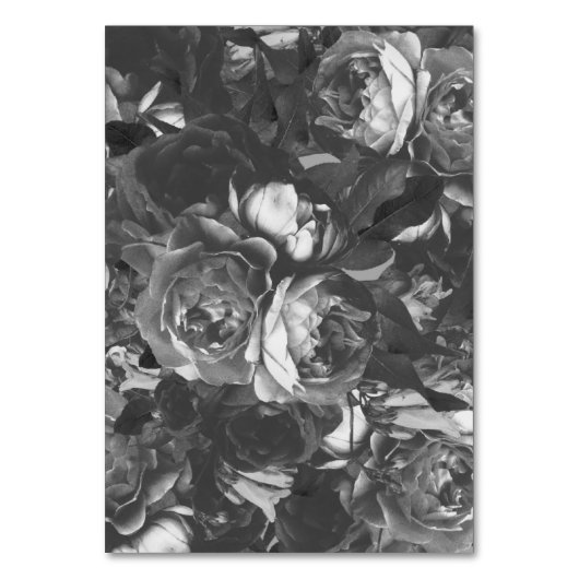 Black Gold Rose Bouquet Wedding Table Numbers Kaart (Achterkant)