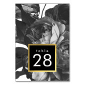 Black Gold Rose Bouquet Wedding Table Numbers Kaart (Voorkant)