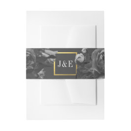 Black Gold Rose Bouquet Wedding Uitnodigingen Wikkel