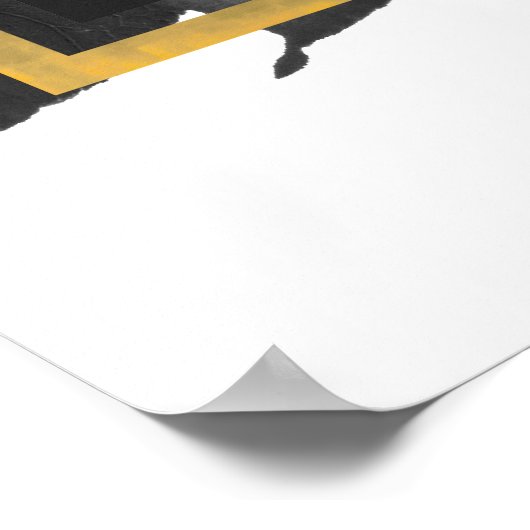 Black Gold Rose Bouquet Wedding Welcome Poster (Hoek)