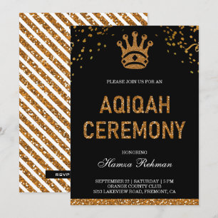 Black Gold Royal Crown Prince Aqiqah Kaart