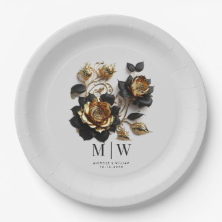 Black Gold Rozen Gothic Wedding Papieren Bordje