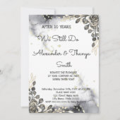 Black&Gold Rozen Wedding Jubileum Renewal Vows Kaart (Voorkant)
