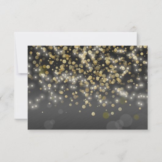 Black Gold Rsvp-reactiekaart bruiloft RSVP Kaartje (Achterkant)