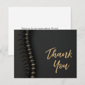 Black & Gold-ruggengraat - Hartelijk dank voor uw  Bedankkaart (Voorkant / Achterkant)