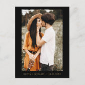 Black Gold Save the Date Briefkaart Photo Minimali (Voorkant)