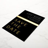 Black Gold Save the Date Elegant Folie Uitnodiging (Gedraaid)