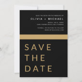 Black Gold Save the Date Elegant Gold (Voorkant)