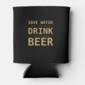 Black Gold Save Water Drink Beer Persoonlijke naam Blikjeskoeler (Voorkant)