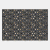Black Gold Scandinavian Kerstmis op Black Inpakpapier Vel (Voorkant 2)