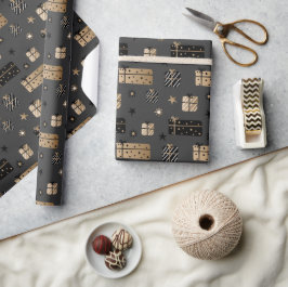 Black Gold Scandinavische kerstpakketten Cadeaupapier