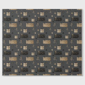 Black Gold Scandinavische kerstpakketten Cadeaupapier (Vlak)