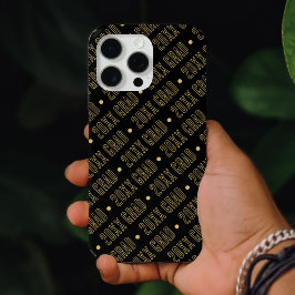 Black & Gold School Afstuderen jaarpatroon iPhone 15 Pro Max Hoesje