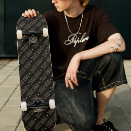 Black & Gold School Afstuderen jaarpatroon Persoonlijk Skateboard