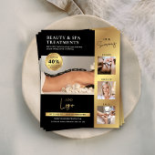 Black & Gold schoonheidssalon Spa Logo Marketing Flyer