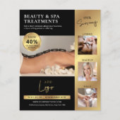 Black & Gold schoonheidssalon Spa Logo Marketing Flyer (Voorkant)