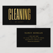 Black & Gold schoonmaakdienst Minimalist  Visitekaartje (Voorkant / Achterkant)