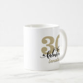 Black Gold Script 30 en Fabulous Birthday Koffiemok (Voorkant rechts)