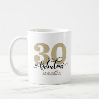 Black Gold Script 30 en Fabulous Birthday Koffiemok
